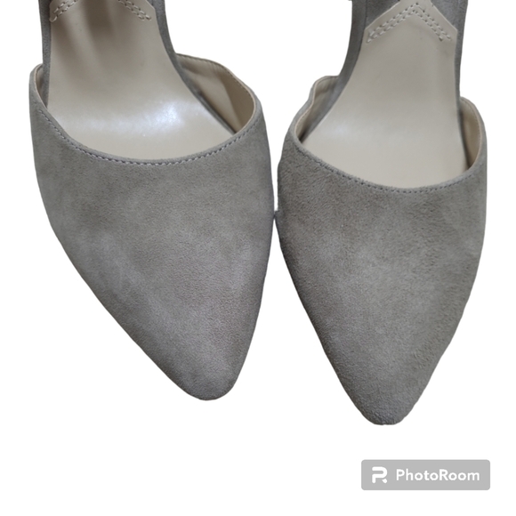 Adrienne Vittanini Taupe Suede Heels Size 9M - Picture 10 of 13